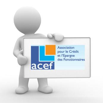 Personnage tenant un tableau avec le logo des ACEF